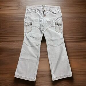 Vintage LEI Pants Brown Flare Low Rise Stretch Y2K Style Cargo Utility Size 17